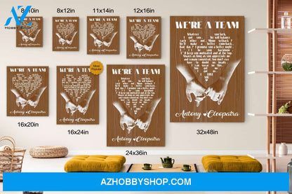 Personalized Couple Name We're A Team Canvas Print Wall Art - Matte Canvas