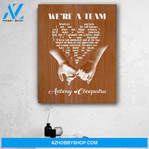 Personalized Couple Name We're A Team Canvas Print Wall Art - Matte Canvas