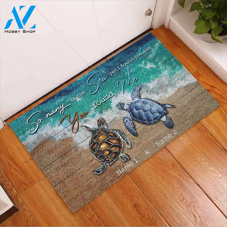 Personalized Couple Sea Turtle You Found You Indoor And Outdoor Doormat Gift For Him Her Wife Husband Couple Decor Warm House Gift Welcome Mat
