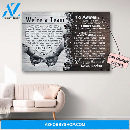 Personalized Couple We're A Team Family Love Couple Anniversary Canvas Print Wall Art - Matte Canvas