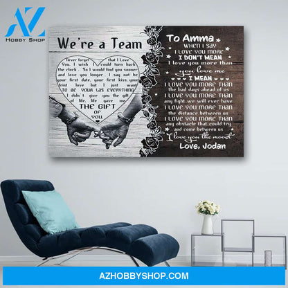Personalized Couple We're A Team Family Love Couple Anniversary Canvas Print Wall Art - Matte Canvas