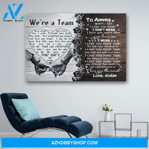 Personalized Couple We're A Team Family Love Couple Anniversary Canvas Print Wall Art - Matte Canvas