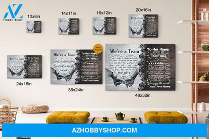 Personalized Couple We're A Team Family Love Couple Anniversary Canvas Print Wall Art - Matte Canvas