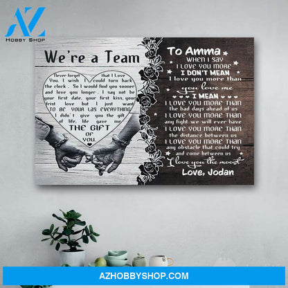 Personalized Couple We're A Team Family Love Couple Anniversary Canvas Print Wall Art - Matte Canvas
