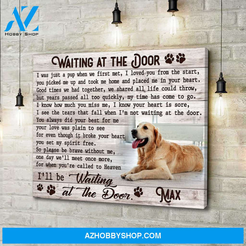 Personalized Custom Canvas Memorial Pet Photo Waiting at the door Hot Christmas Gifts 2021