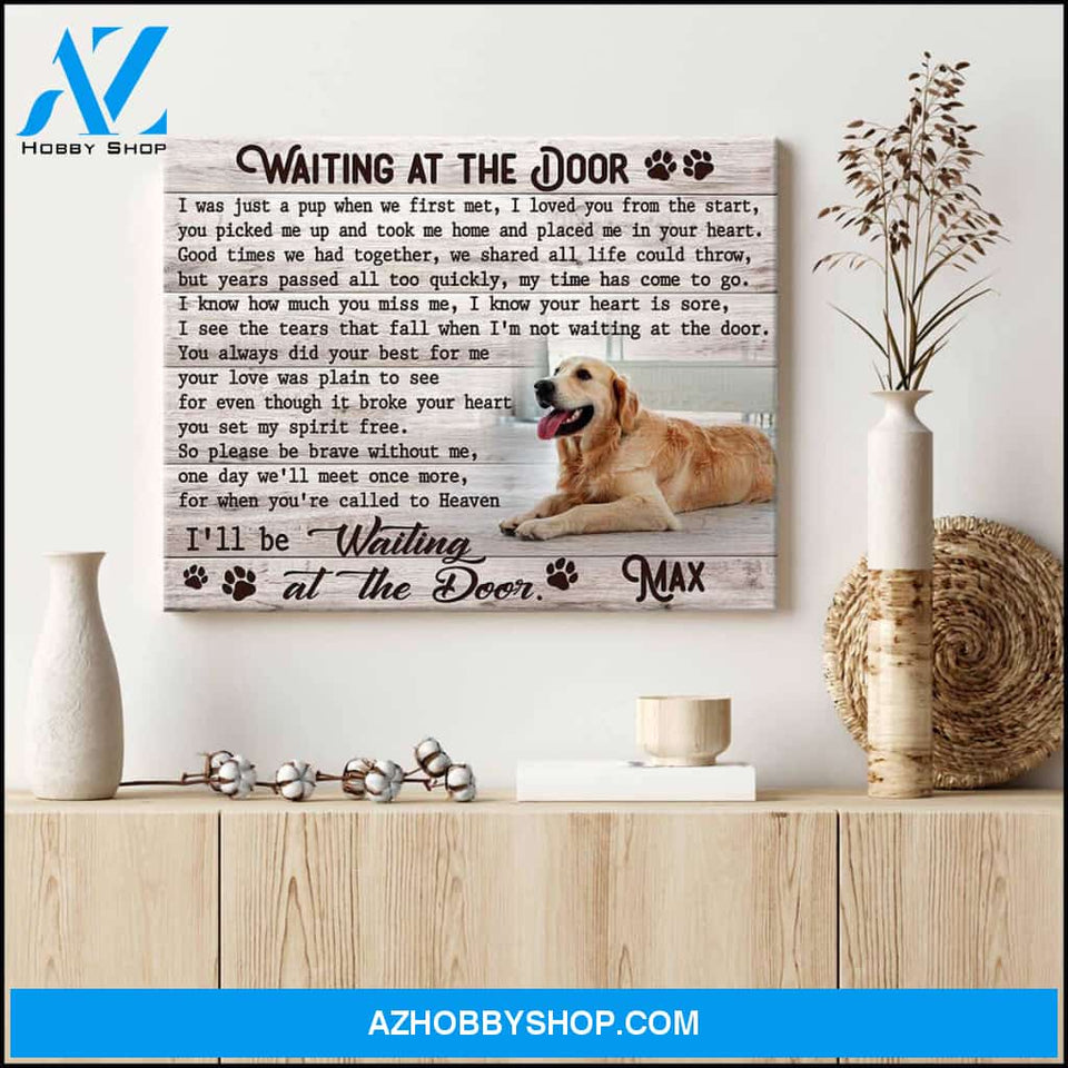 Personalized Custom Canvas Memorial Pet Photo Waiting at the door Hot Christmas Gifts 2021