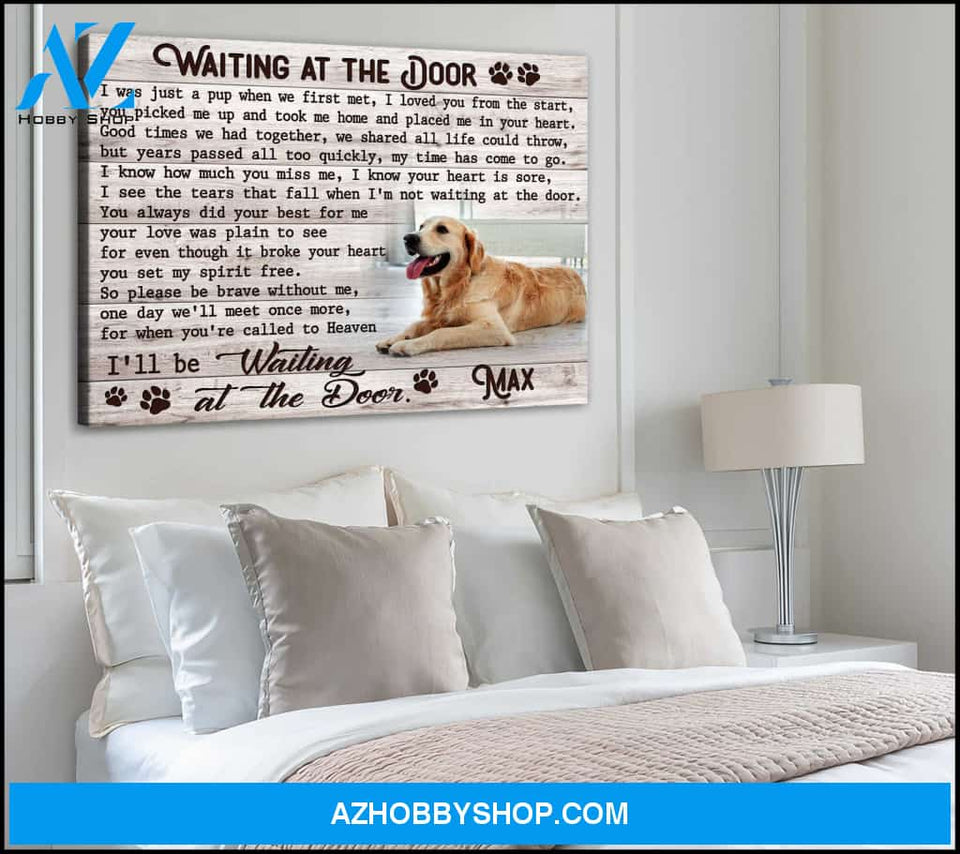 Personalized Custom Canvas Memorial Pet Photo Waiting at the door Hot Christmas Gifts 2021