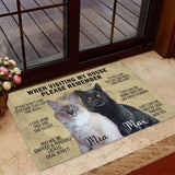 Personalized Custom Name Cat Rules Family Doormat Welcome Mat
