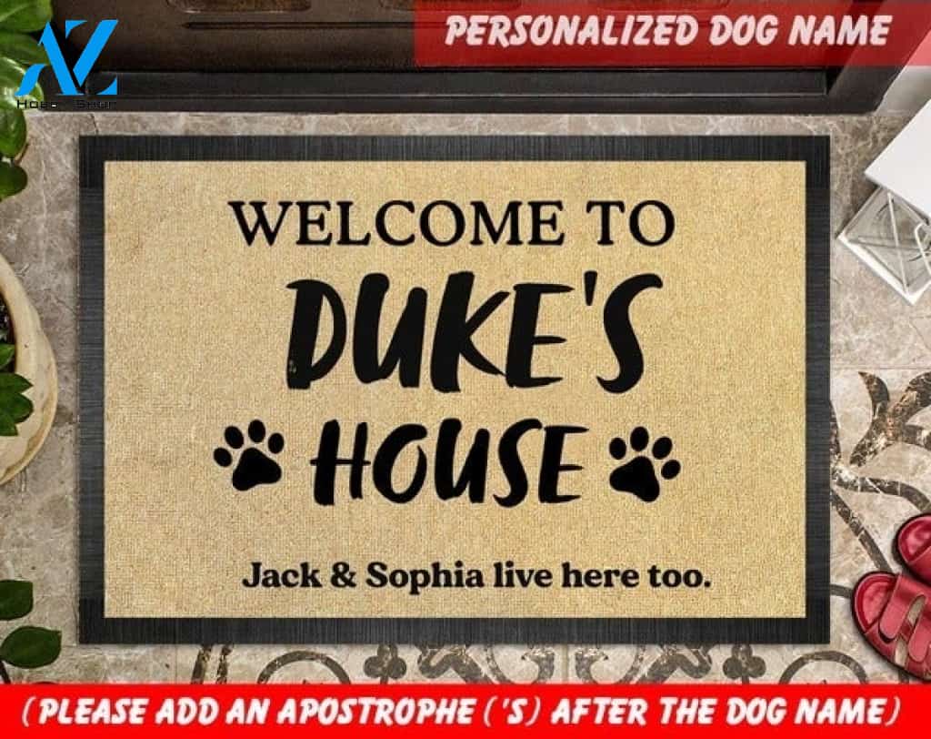 Personalized custom name welcome to dogs house doormat – Saleoff 121020