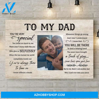 Personalized Custom Photo Canvas, To My Dad Canvas Wall Art, Wall Decor Visual Art Fathers Day Gifts, Gift Dad