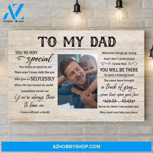 Personalized Custom Photo Canvas, To My Dad Canvas Wall Art, Wall Decor Visual Art Fathers Day Gifts, Gift Dad