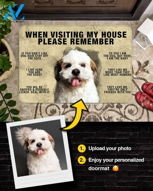 Personalized Customized Dog Image Love Dog Funny Quote Welcome Doormat