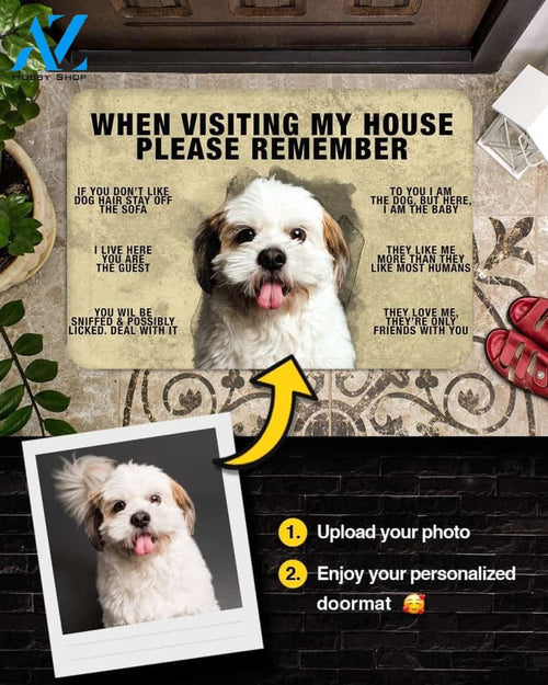 Personalized Customized Dog Image Love Dog Funny Quote Welcome Doormat