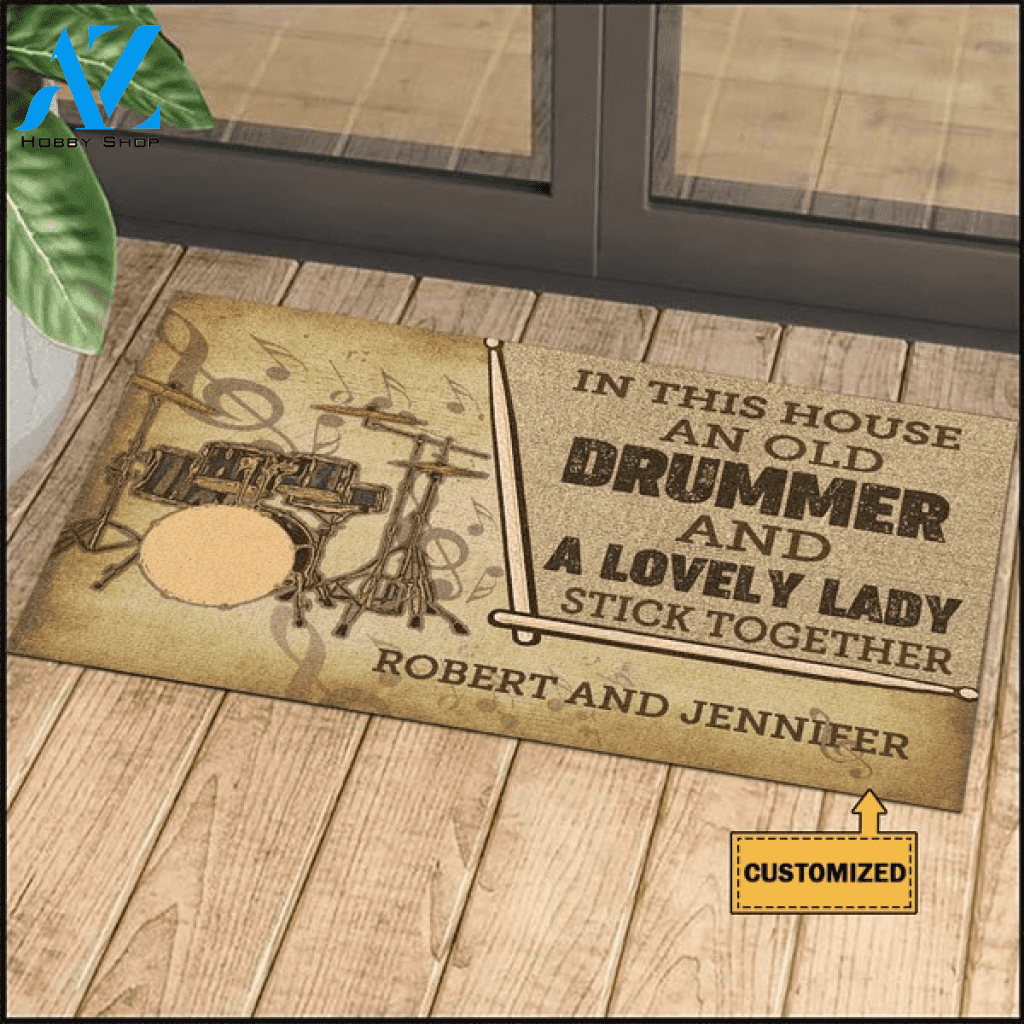 Personalized Customized Drummer and A Lovely lady Doormat