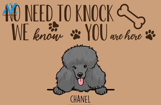 Personalized Cute dog No need to knock Doormat for Mr/Mrs Rhonda McBride Darlington HQ