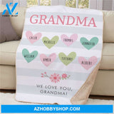 Personalized Cute Grandma Blanket, Personalized Grandma Fleece Sherpa Blanket, Mother's Day Gift for Grandma