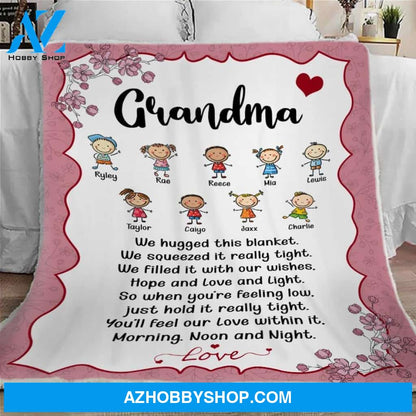 Personalized Cute Nana Blanket, Grandma Blanket, Letter From Grandkids For Grandma, Fleece Sherpa Blanket