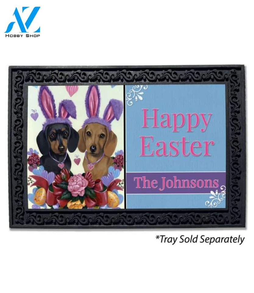 Personalized Dachshund Bunnies Doormat - 18" x 30"