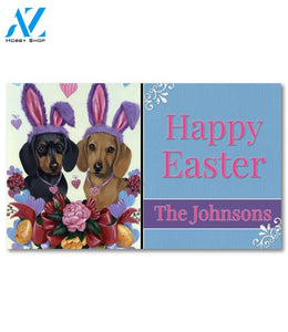 Personalized Dachshund Bunnies Doormat - 18" x 30"