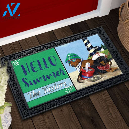 Personalized Dachshund Clam Digger Doormat - 18" x 30"
