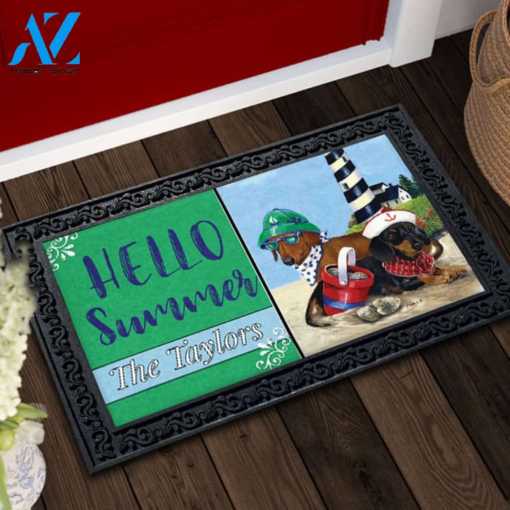 Personalized Dachshund Clam Digger Doormat - 18