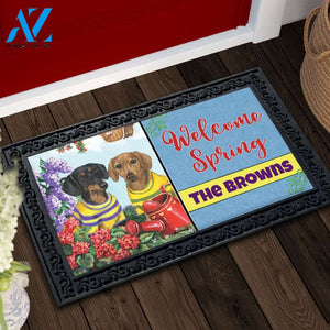 Personalized Dachshund Floral Sunshine Doormat - 18" x 30"