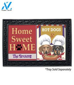 Personalized Dachshund Hot Dog Stand Doormat - 18" x 30"