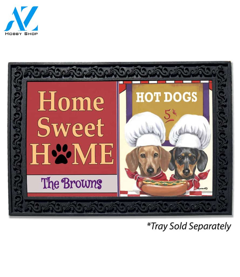 Personalized Dachshund Hot Dog Stand Doormat - 18" x 30"