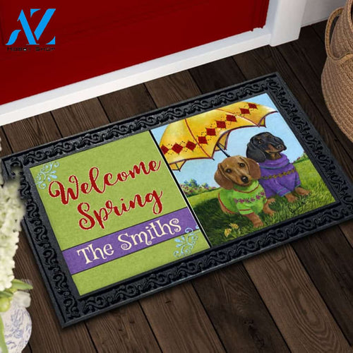 Personalized Dachshund Hot Doggies Doormat - 18