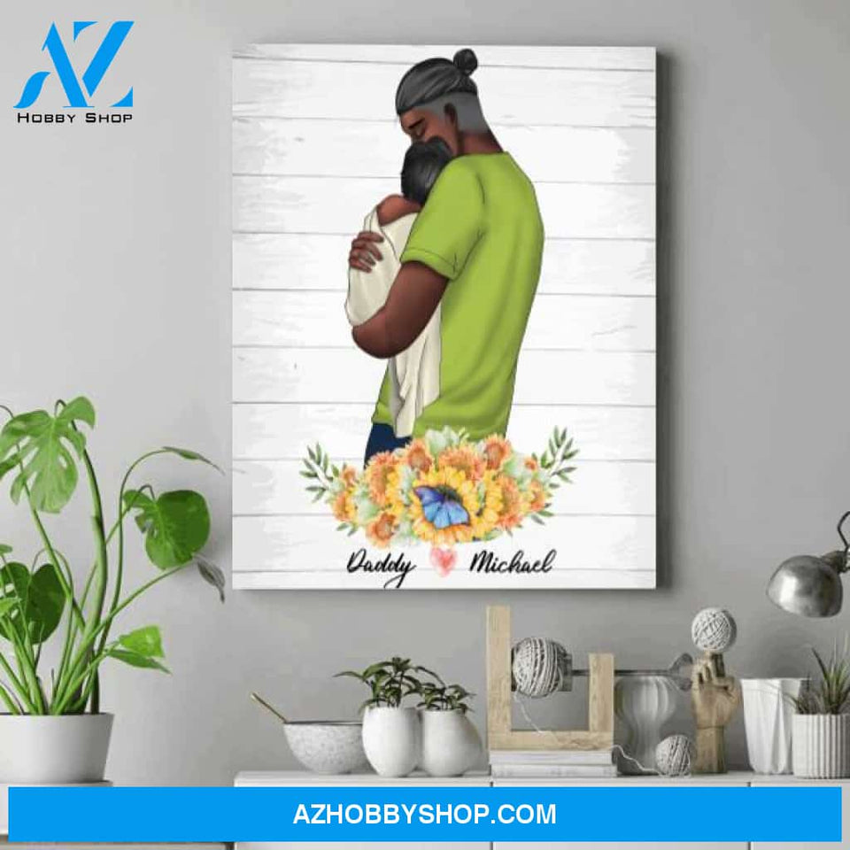 Personalized Dad Canvas Art - Best Gift For Father'S Birthday - First Father's Day Gift