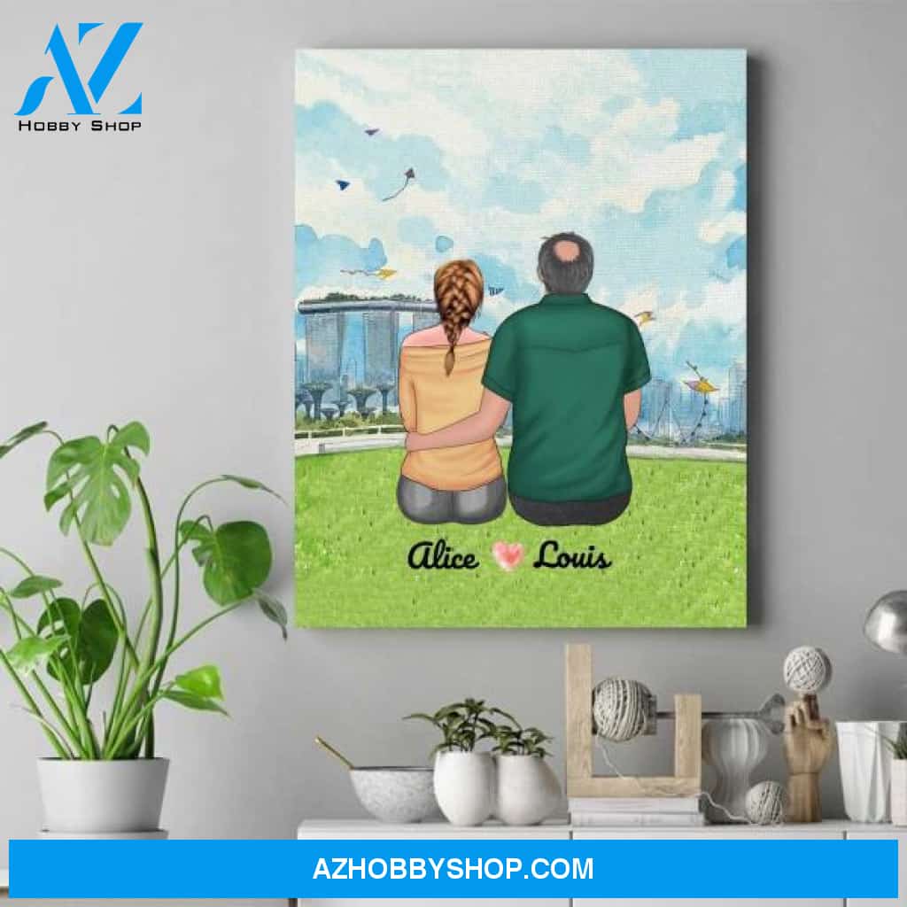 Personalized Dad Canvas Art - Father Birthday Gift Ideas - Up To 5 Daughters