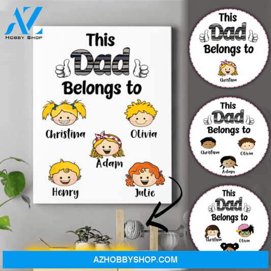 Personalized Dad Canvas - Cool Fathers Day Gifts - Up To 9 Kids