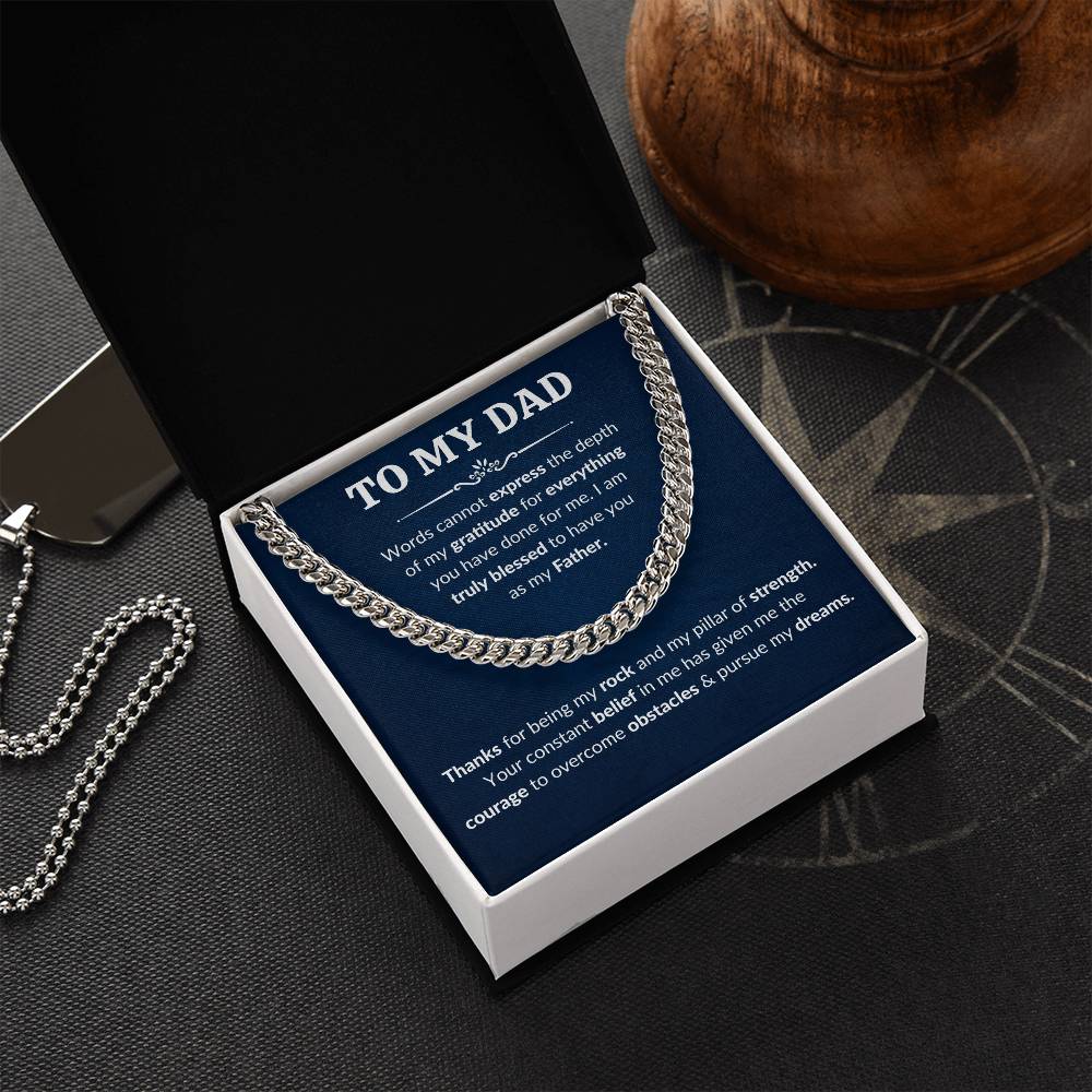 Personalized Dad Cuban Link Necklace for Men Add Your Name