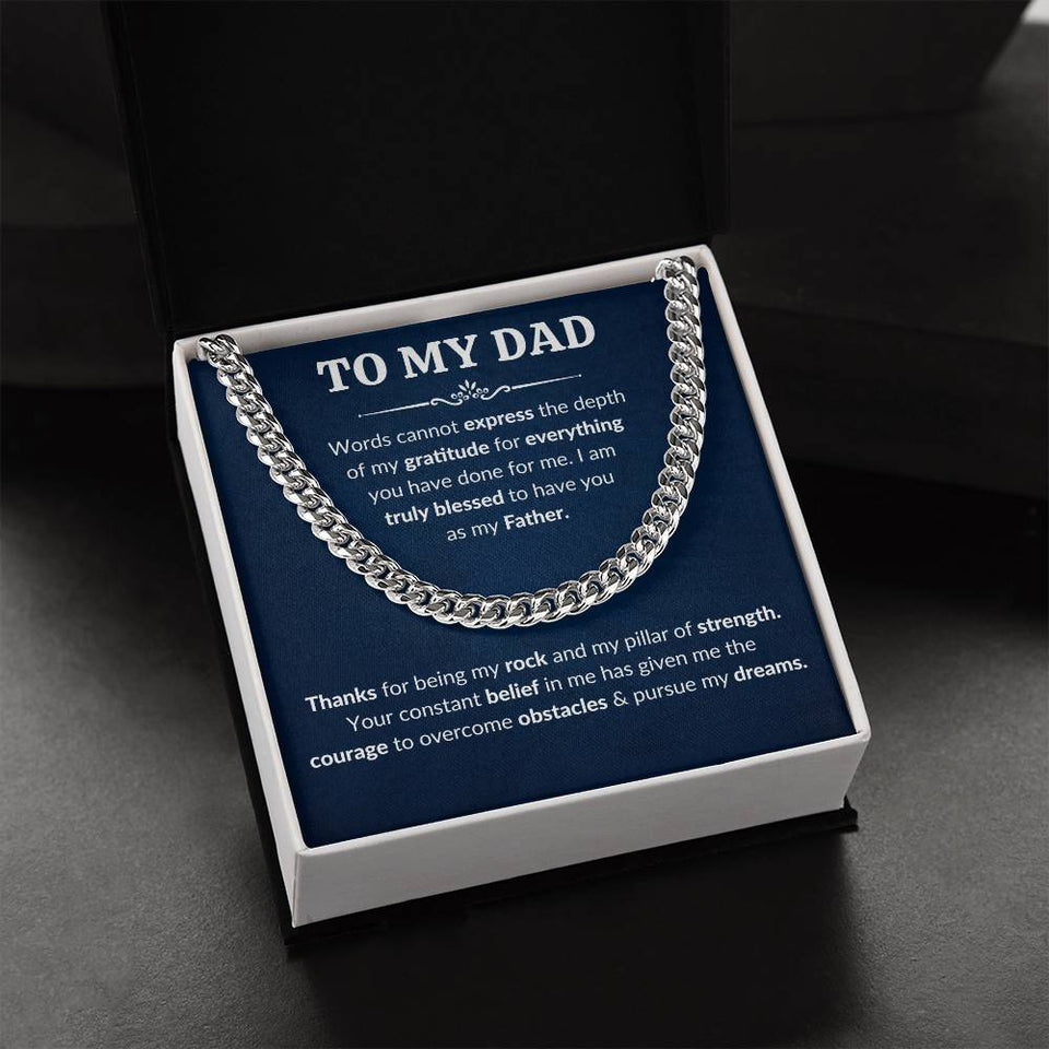 Personalized Dad Cuban Link Necklace for Men Add Your Name