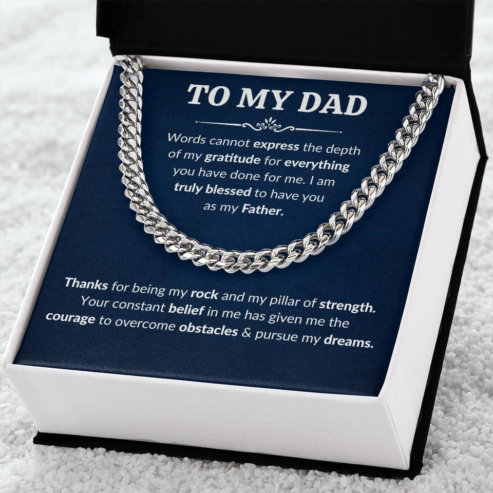 Personalized Dad Cuban Link Necklace for Men Add Your Name