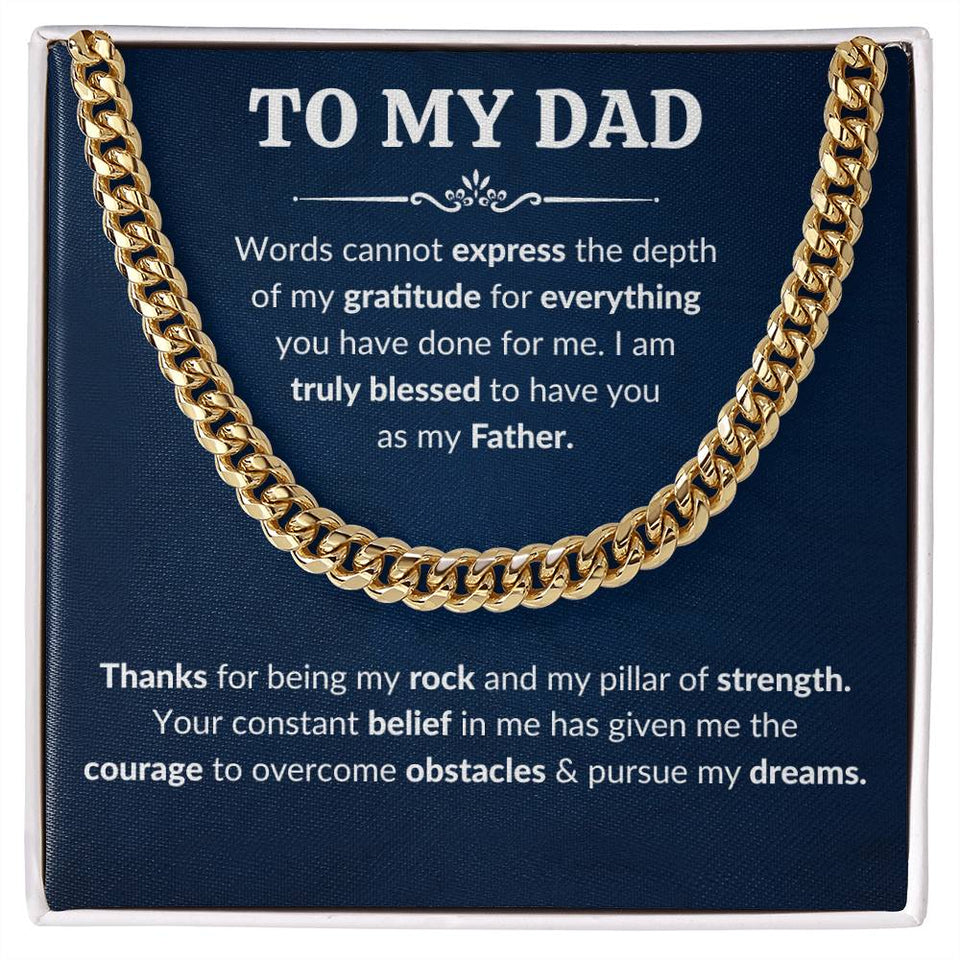 Personalized Dad Cuban Link Necklace for Men Add Your Name
