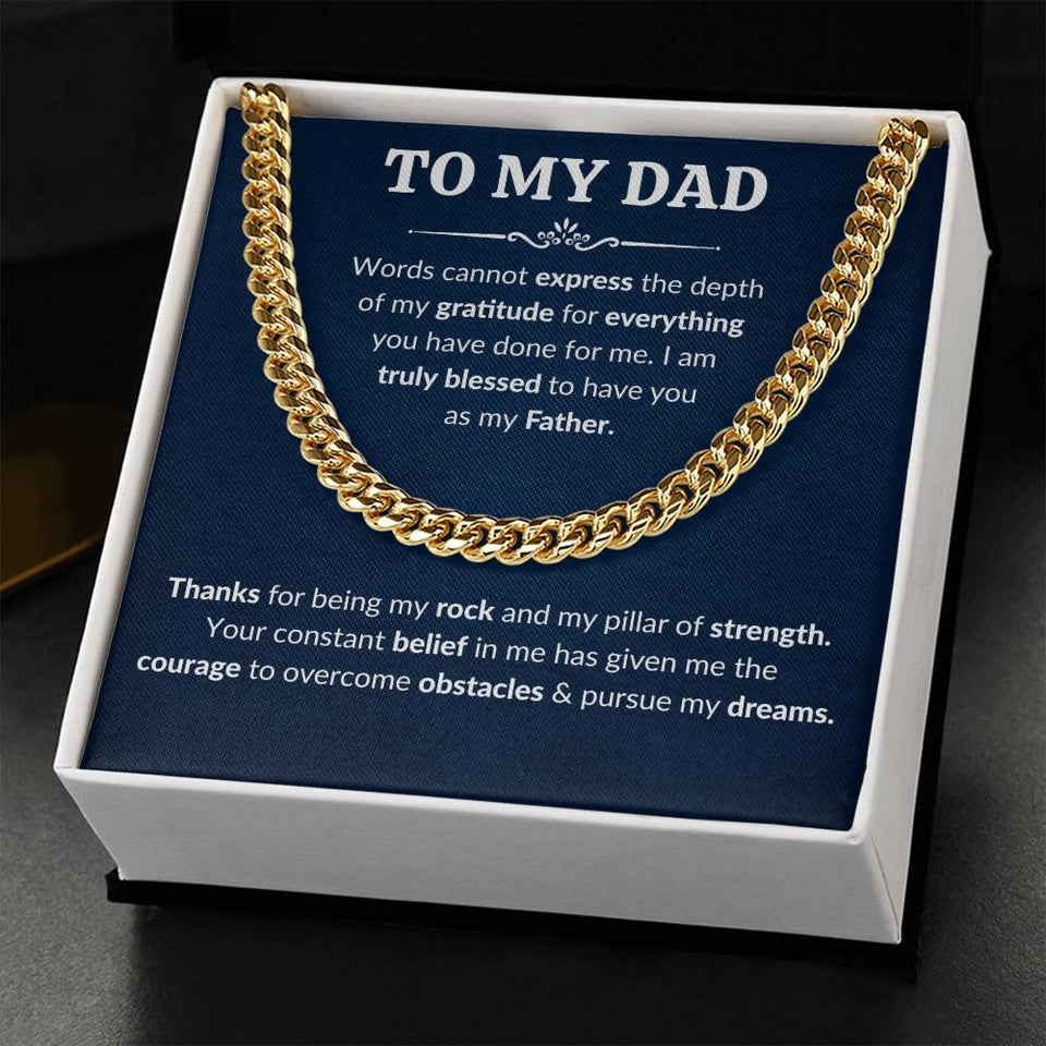 Personalized Dad Cuban Link Necklace for Men Add Your Name