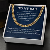 Personalized Dad Cuban Link Necklace for Men Add Your Name
