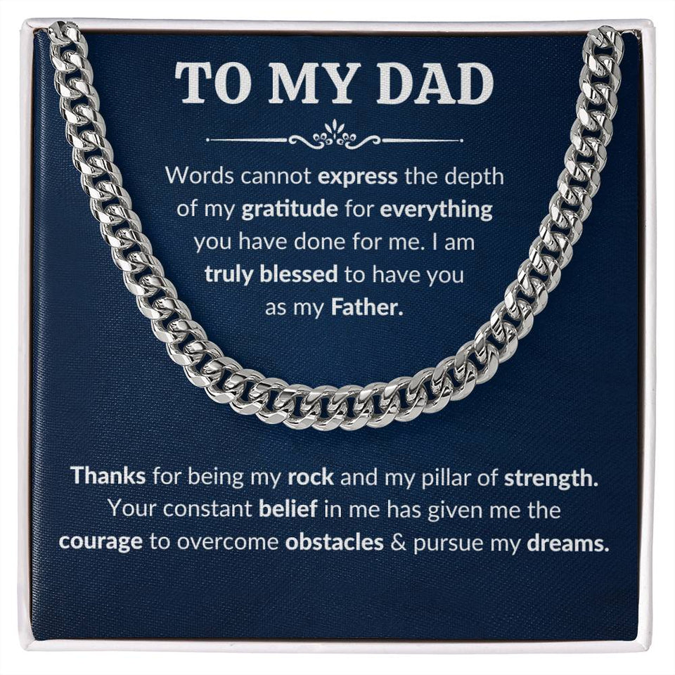 Personalized Dad Cuban Link Necklace for Men Add Your Name
