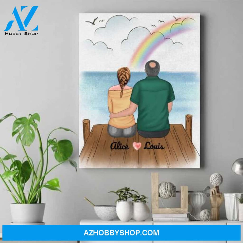 Personalized Dad Photo Canvas - Fathers Day Gift Ideas From Daughter - Up To 5 Daughters