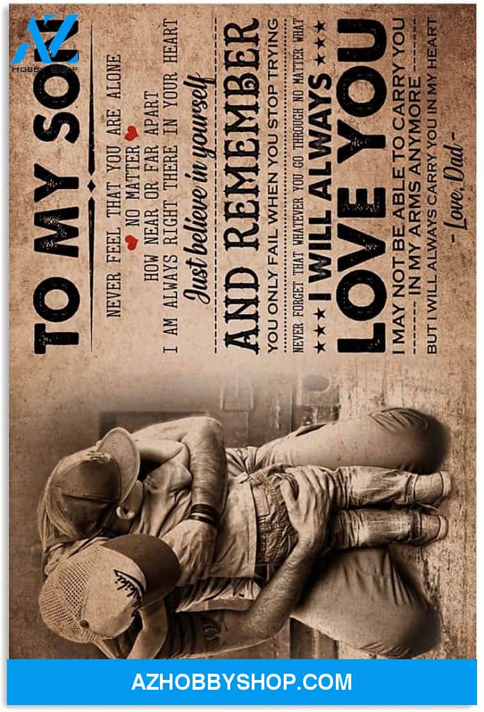 Personalized Dad To Son Vertical Poster