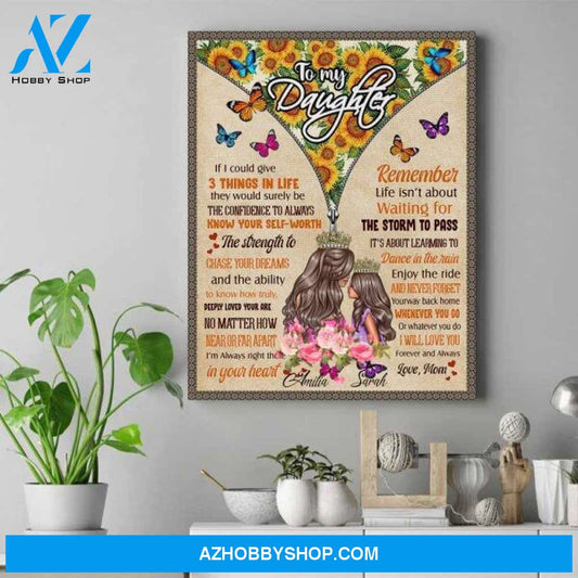 Personalized Daughter Canvas From Mom - Presents For Grown Up Daughters - Birthday Present For Daughter