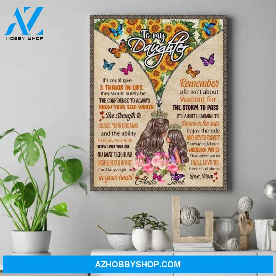 Personalized Daughter Canvas From Mom - Presents For Grown Up Daughters - Birthday Present For Daughter