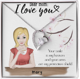 Personalized Dear Mom Forever Love Necklace - 14k white gold finish
