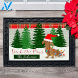 Personalized Deck the Paws Dachshund Doormat - 18" x 30"