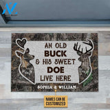 Personalized Deer An Old Buck And His Doe Custom Doormat | WELCOME MAT | HOUSE WARMING GIFT