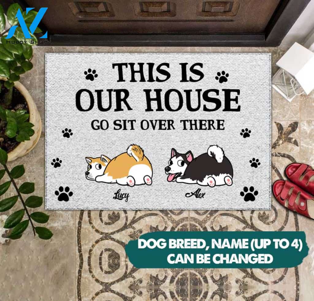 Personalized Dog Breeds and Name Doormat Full Printing hqt-DSH001 | Welcome Mat | House Warming Gift