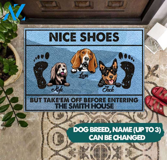 Personalized Dog Breeds and Name Doormat Full Printing tdh | hqt-dsh002 | Welcome Mat | House Warming Gift
