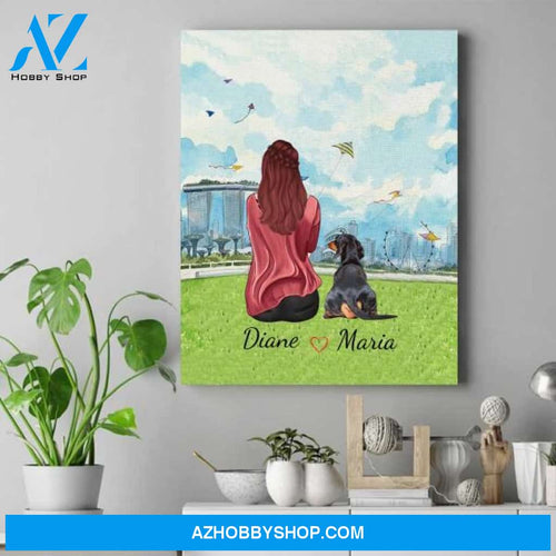 Personalized Dog Canvas Custom - Mother'S Day Gifts For Dog Lovers - Up To 4 Dogs