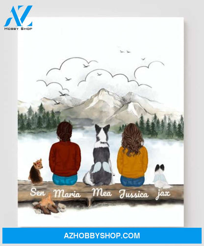 Personalized Dog Canvas, Gifts For Dog Lovers Canvas Wall Art, Wall Decor Visual Art Poster, Canvas Painting, COUPLE And Dog Pg2281
